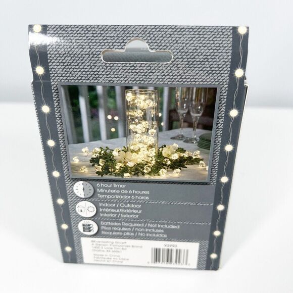 NEW Everlasting Glow 10 Ft LED White Gold String Lights “ICE” Shape Battery Op - Picture 4 of 6